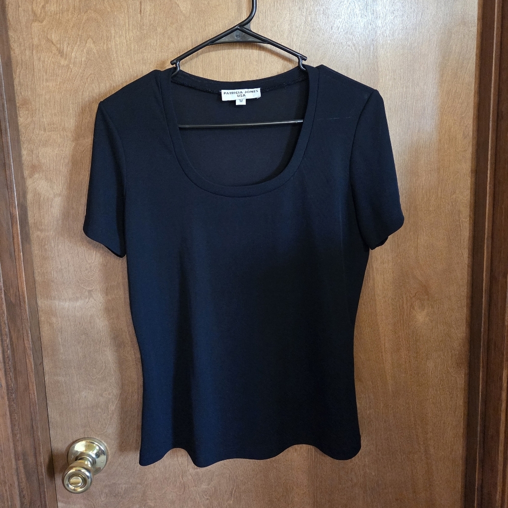 Black Sheer Short Sleeve Top